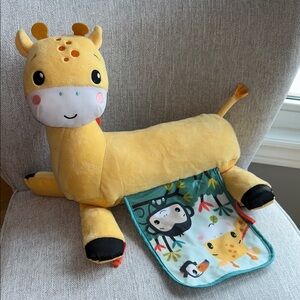 Fisher Price Tummy Time Giraffe Activity Pillow with Peek-a-Boo Flap
